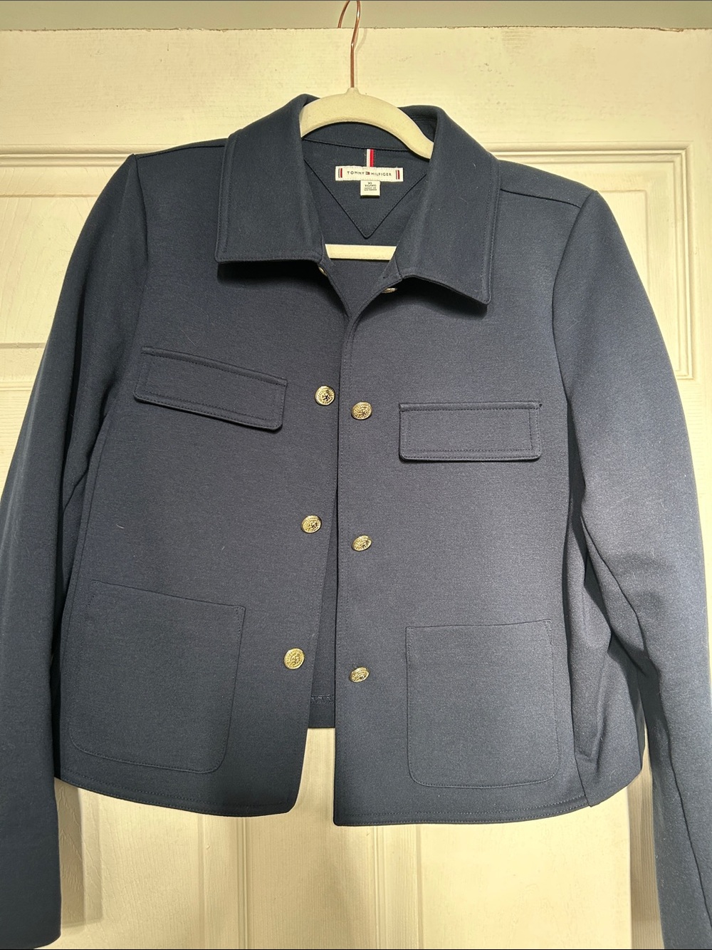 Tommy Hilfiger Navy Wool-Blend Patch Pocket Jacket